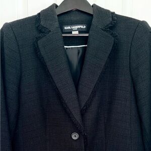 Karl Lagerfeld Black Tweed Blazer for Women